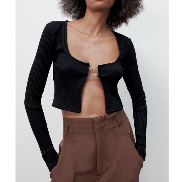 Zara | Sweaters | Nwt Zara Ribbed Cropped Cardigan | Poshmark